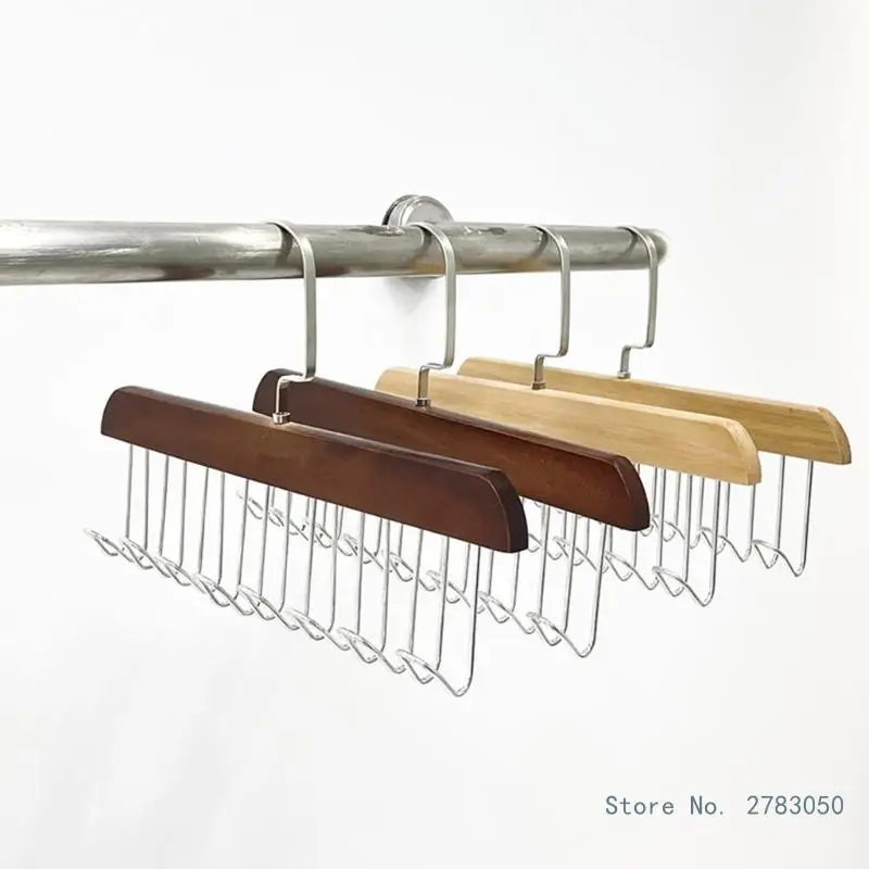 

2Pcs Wood Suspender Hanger Storage Hanger Underwear Vest Skirt Pants Multifunctional Household Clothes Hanging Rack