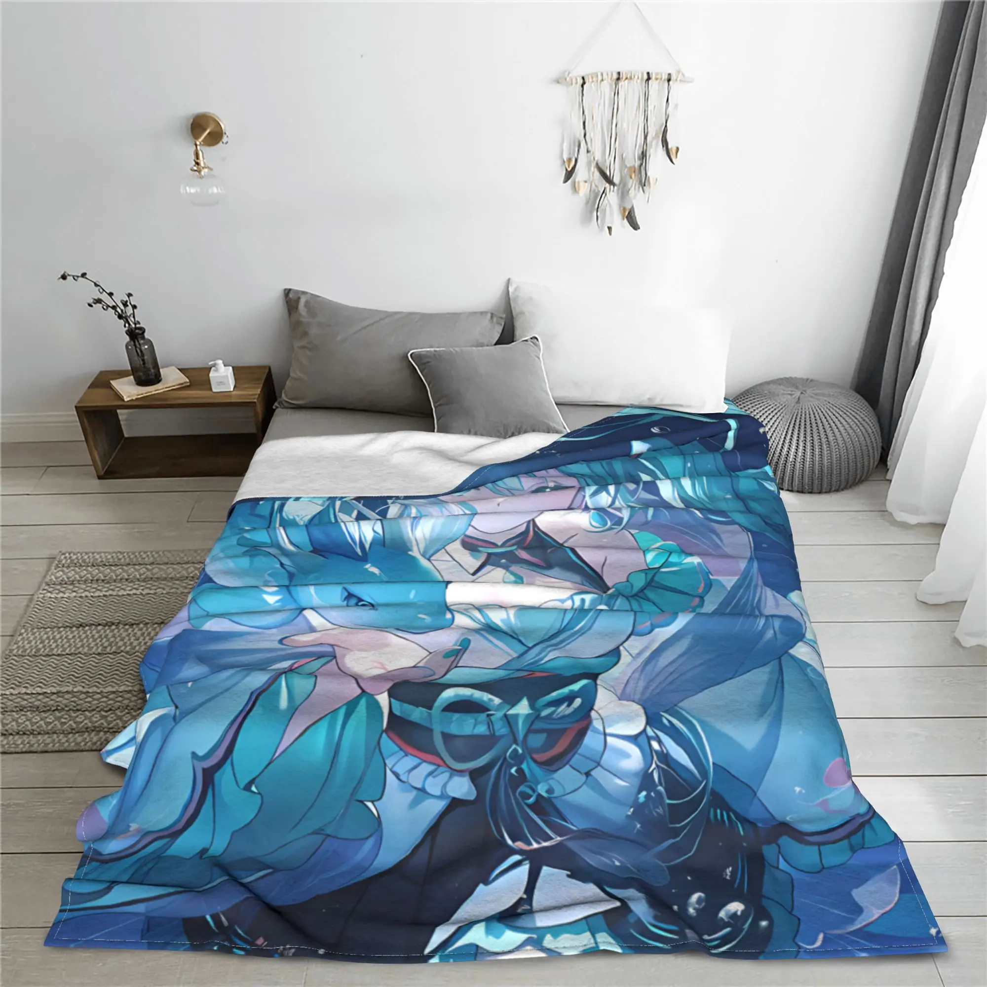 1PC Hatsune Mikus  Winter Blankets for Adults Bedding Home Interior Sofa Knee