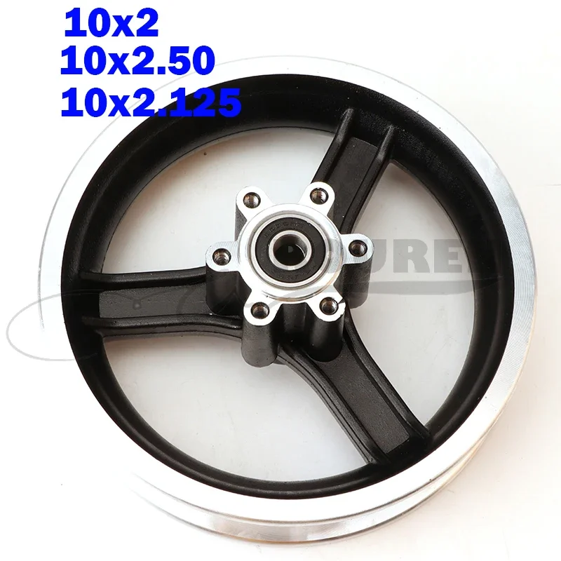 Three options 10 inch Electric scooter wheel hub   aluminum alloy  rims x2 x2.125 x2.50 x2.25 tires