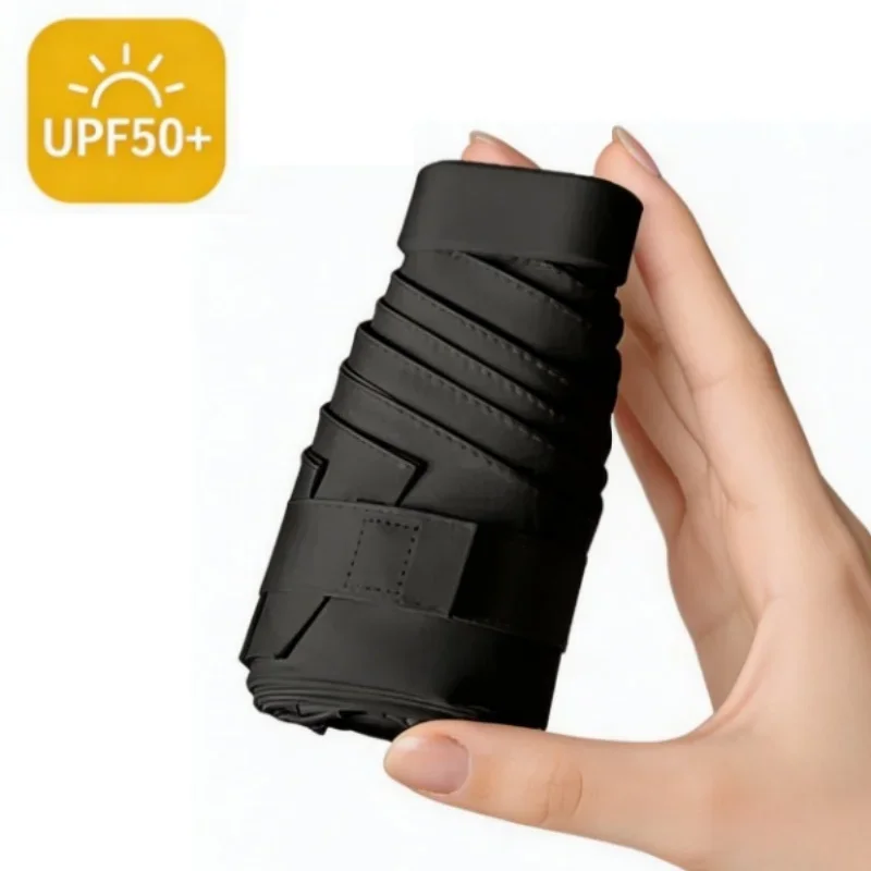 

Women's UPF50+ UV Protection 5-Fold Mini Capsule Umbrella Compact Lightweight Sun Rain Dual Use Waterproof Windproof Portable St
