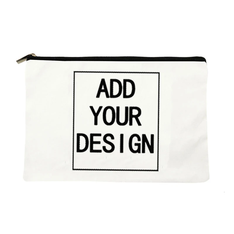 Custom Design Add Your Name Company Logo Cosmetic Bag Organizer Wallet Pencil Bag Gift Stylish Personalized Cosmetic Bag Zipper