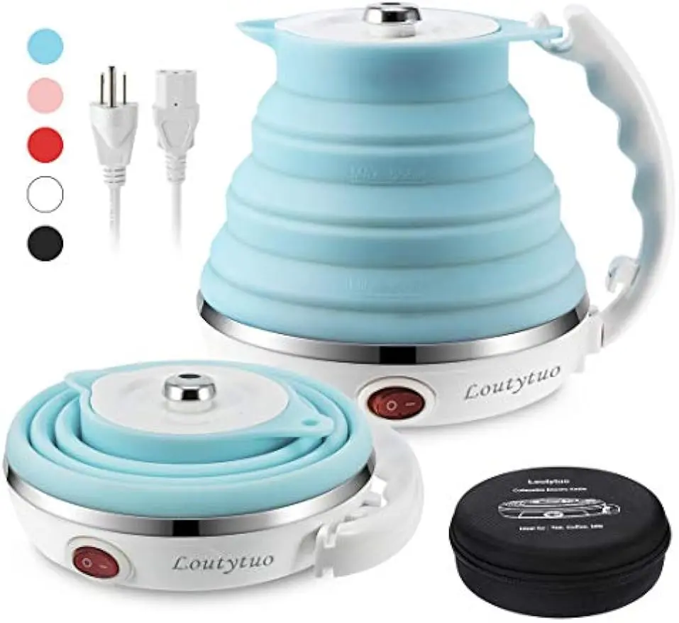 

Складной электрический чайник, пищевой силикон, двойное напряжение 110-220 В, портативный для путешествий, защита от кипячения