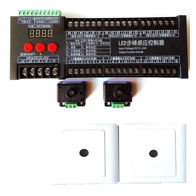 ABAE-WS2811 Led Strip Lights 6-36 Channel Human Infrared Touch Multi-Function Induction Controller Staircase Lamp Running