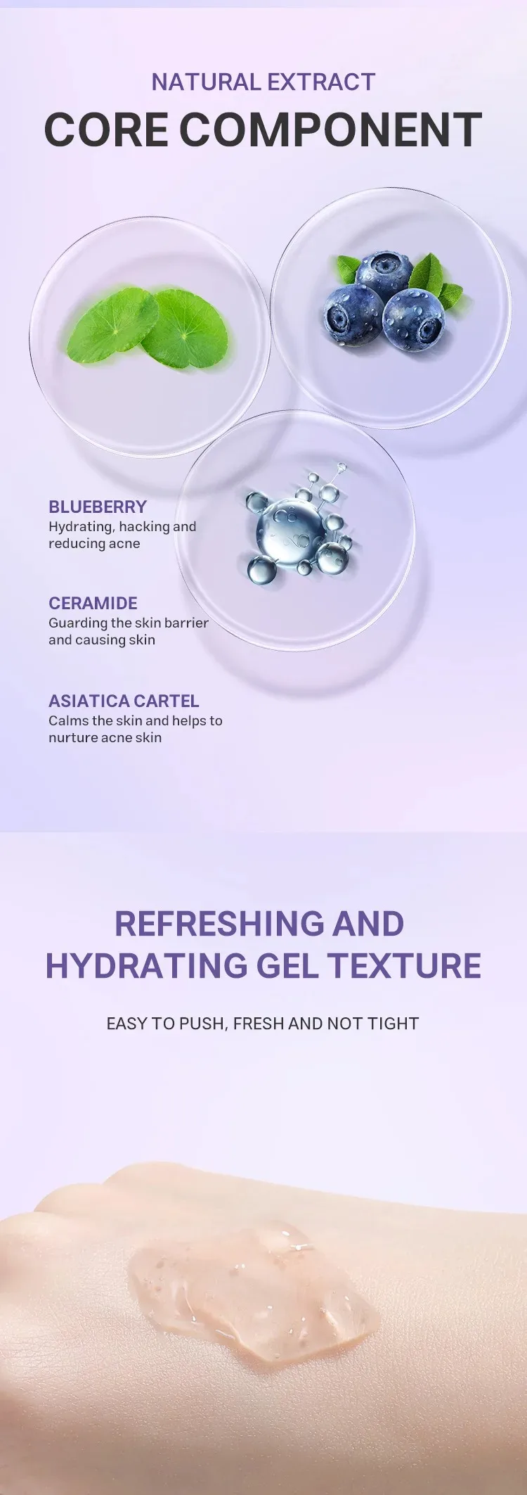 80g 블루베리 세라마이드 클렌징 젤 딥 클린 젠틀 오일 컨트롤 수분 공급 페이스 워시