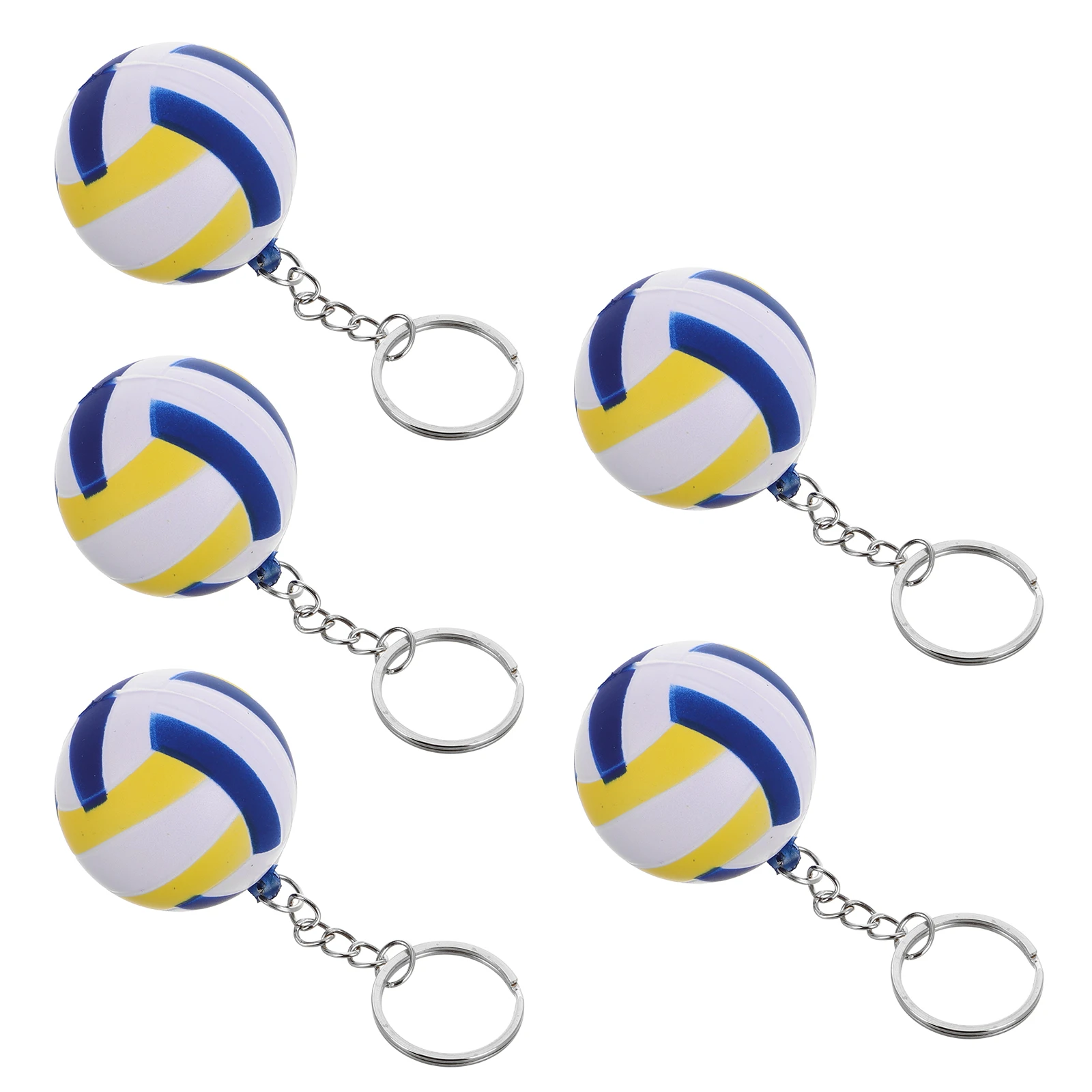 

5 Pcs Mini Volleyball Keychains for Backpacks Plastic Charms Keyrings Sports Ball Gym Bag Toy Present Party Favors Kids