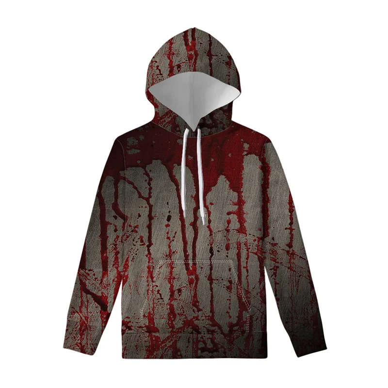 2024 New Autumn Boys Kids Funny Hoodies Blood 3D Printed Street Hip Hop Cool Designs Long Sleeve Sweatshirts Oversized Pullovers