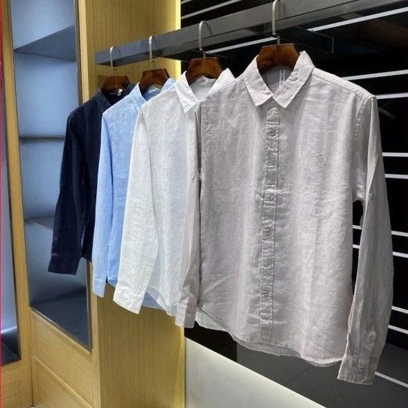 

Высококачественная льняная мужская длинная све irt, весенне-осенняя новая хлопково-льняная дышащая модная верхняя одежда, молодежная летняя стандартная посадка