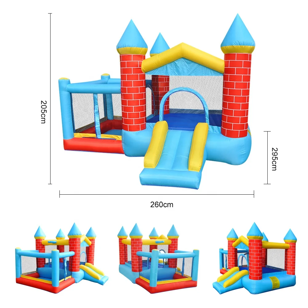 Children's inflatable bouncing house small slide park climbing wall jumping and jumping pit ball pool elastic castles