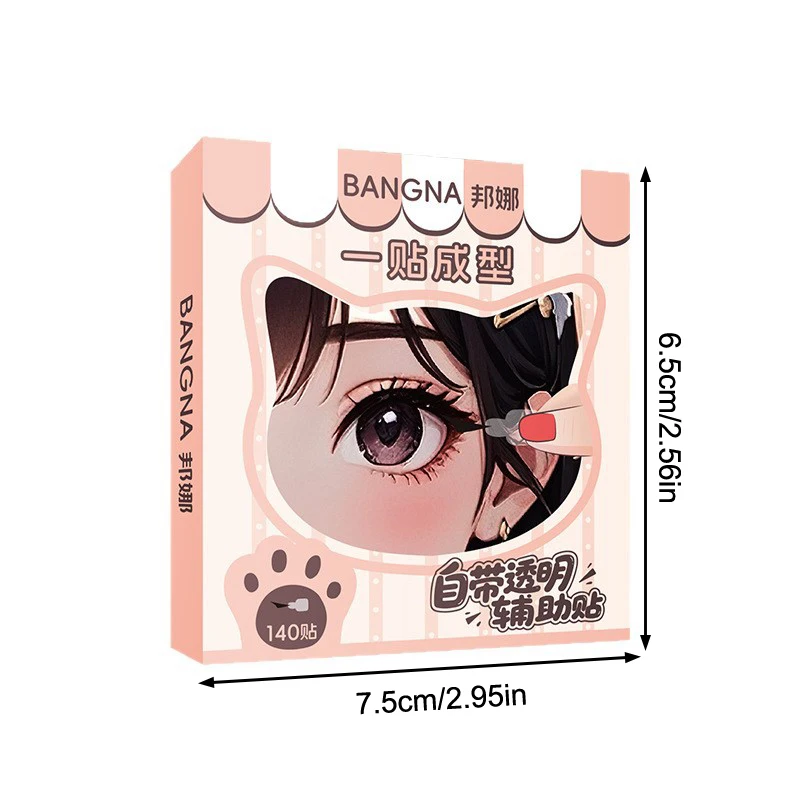 140 個の防水アイライナースタンプステッカー、ハンドル付き、ワンスティック成形、使いやすい、防水、汗に強い眉毛スタンプ