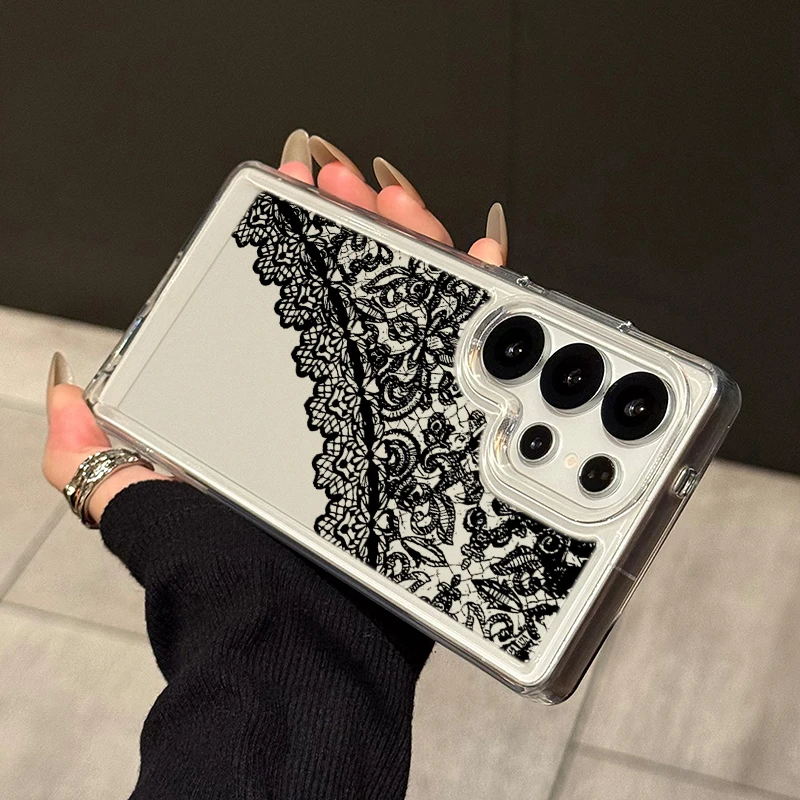 Personalisierte, mit Spitze bedruckte, transparente Hülle für Samsung Galaxy S25 Ultra S24 S23 S22 S21Plus FE A16 A15 A56 A55 A54 A53 A36 5G Coque – Detail 3