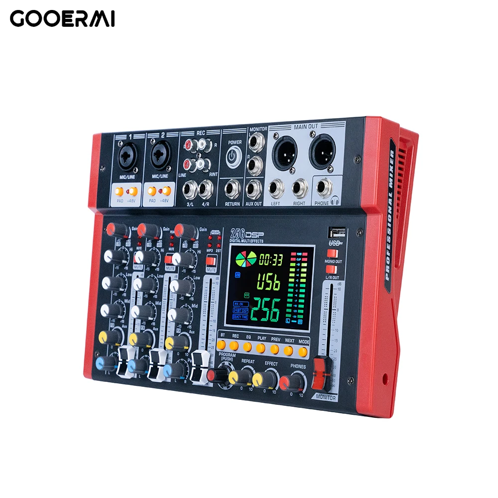 4 Channel Effect  Audio Mixer Mp3 bluetooth Recording Audio Mixing Console Music Mixing Console For Live Singing