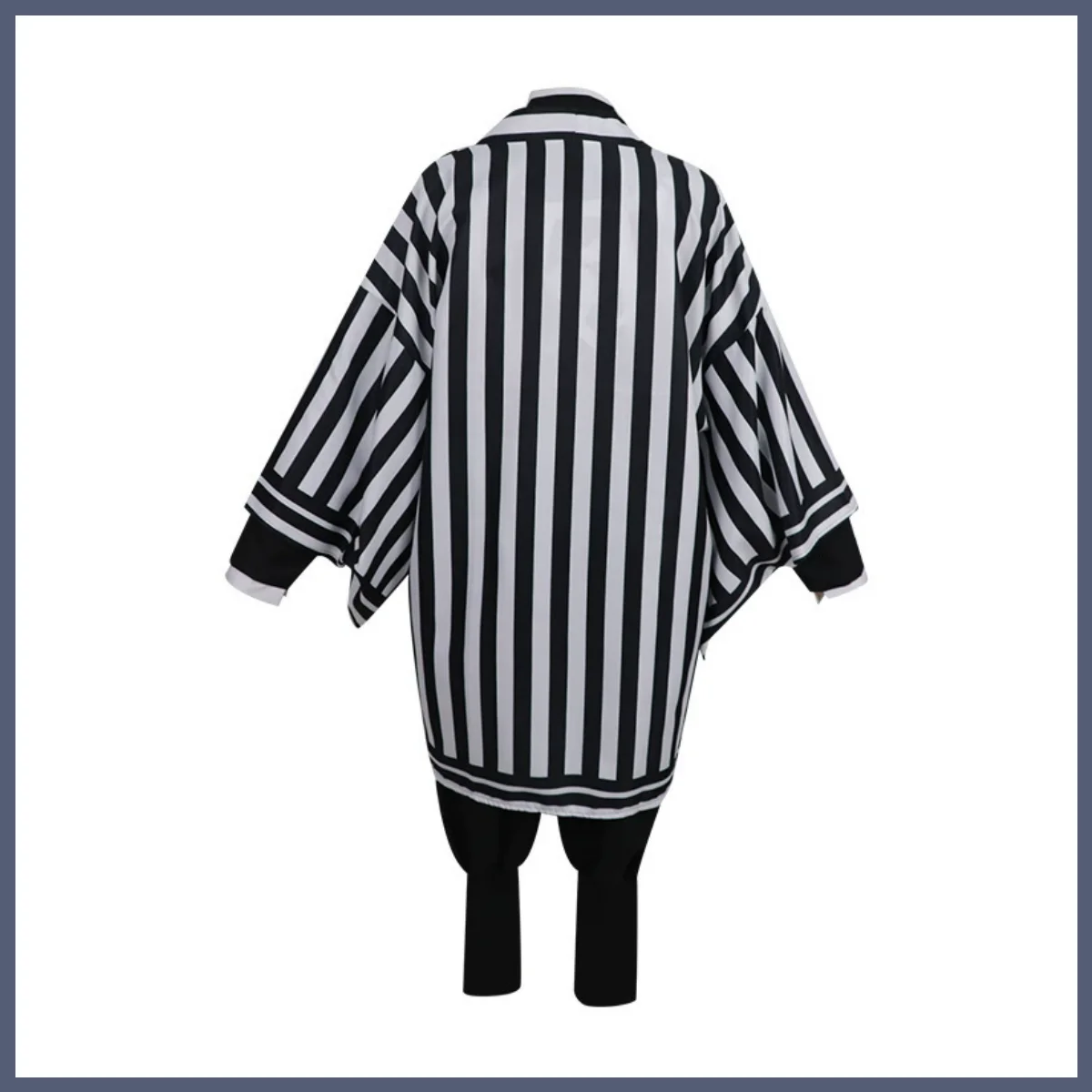 Anime Iguro Obanai Cosplay Costume Hashira Member Stripe Shawl Coat Black Fight Uniform Wig Man Woman Christmas Party Suit - Image 4