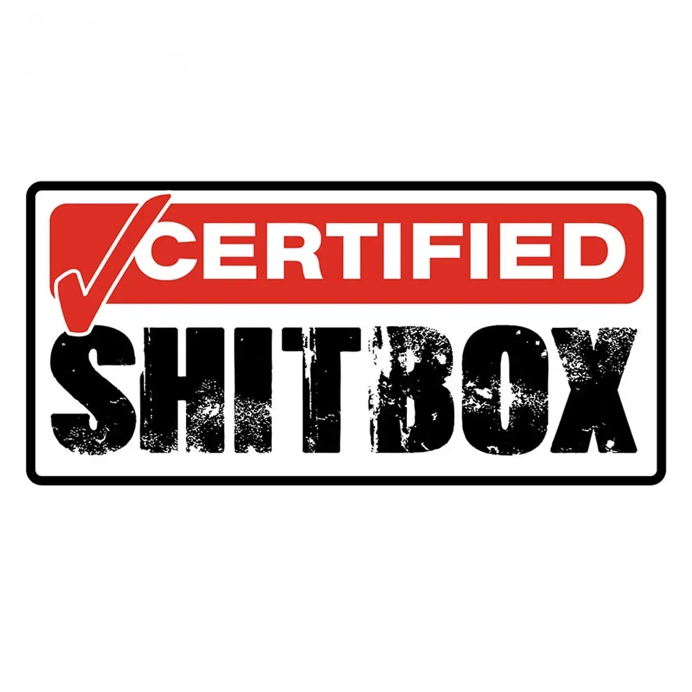 Certified Shitbox High Quality Decal PVC Car Stickers 12.2cm*5.6cm