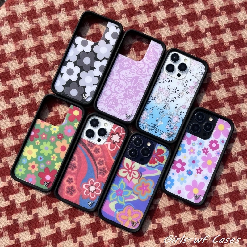 

Wildflower Girls wild flowers Phone Case for iPhone 12 13 14 15 16 Pro Max Plus 16Pro 16plus wf Rose Daisy Floral Painting Cover