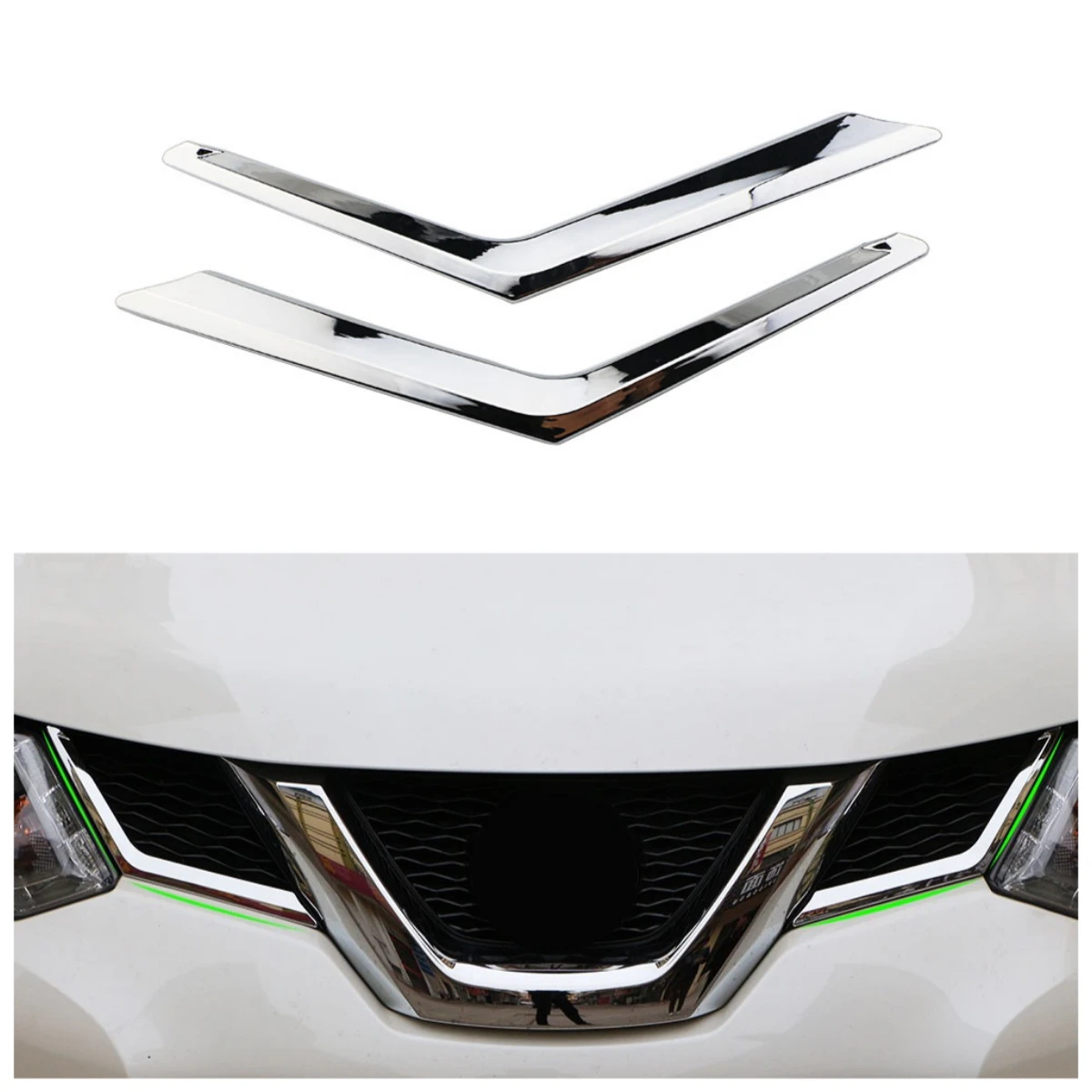 

Car ABS Chrome Front Grille Decoration Cover Trim Grilles Stickers for Nissan X-trail XTrail T32 Rogue 2014-2020 Accessories