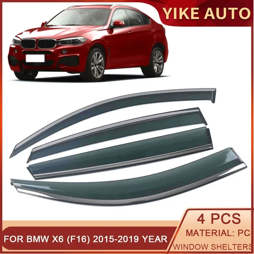 

For BMW X6 (F16) 2015-2019 Car Window Sun Rain Shade Visor Shield Shelter Protector Cover Frame Sticker Exterior Accessories