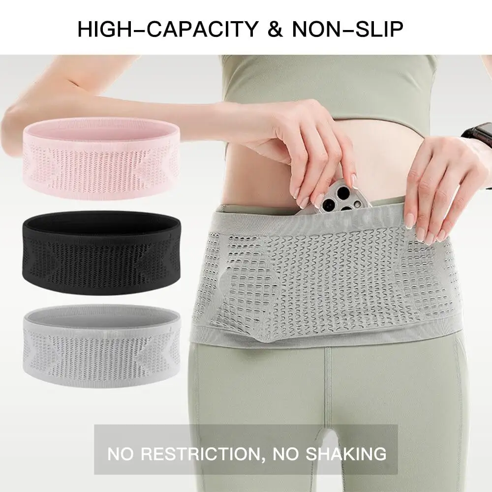 

Large Capacity Running Waist Bag Invisible Sports Running Belt Silicone Anti-slip Breathable Belt Bag Phone Pouch for Men Women