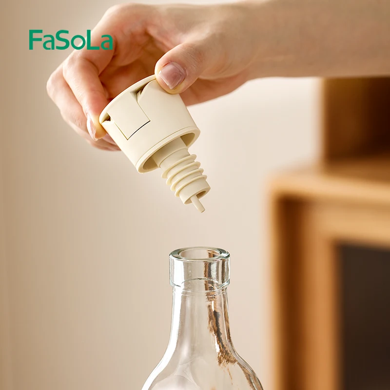 FaSoLa Automatic Opening and Closing Oil Pot Spout Bottle Spout Non-dripping Pouring Spout for Oil and Condiment Bottles