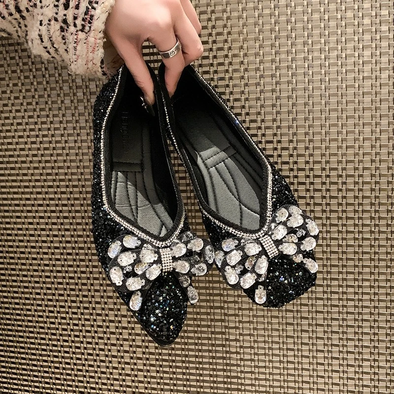 

Bow Single Shoes Women's Flat 2025 Spring and Summer New Versatile Shallow Flat Shoes