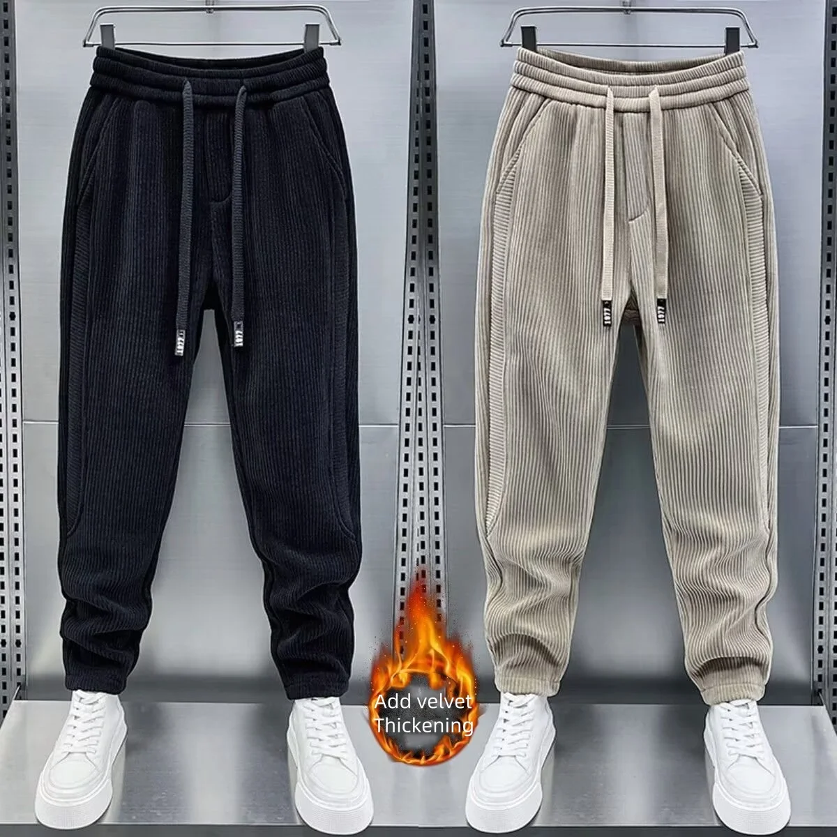 Men's Pants Men's Winter Clothes Big Size Baggy Pants Man Gym Mens Trousers Sport Clothing Cargo Sweatpants Brushed Work Y2k