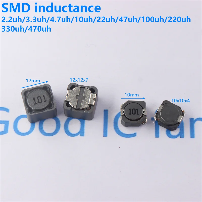 5PCS CD127 104 10pcs 12X12X7mm 10X10 Inductance  Shielded inductor SMD power inductor 4.7UH 6.8UH 10UH 15UH 22UH 33UH 47UH 68UH