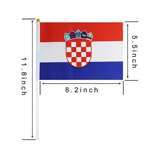 Directly Delivery 100% Polyester 10 pcs Croatia Croats Hand Flag