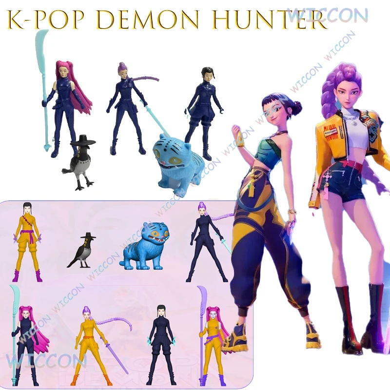 KPop Dem On Hunter Girl Group Rumi Mira Zoey Jinu 2-4,5 pulgadas Kawaii figura bonita en bolsa de felpa coleccionable fiesta de Halloween