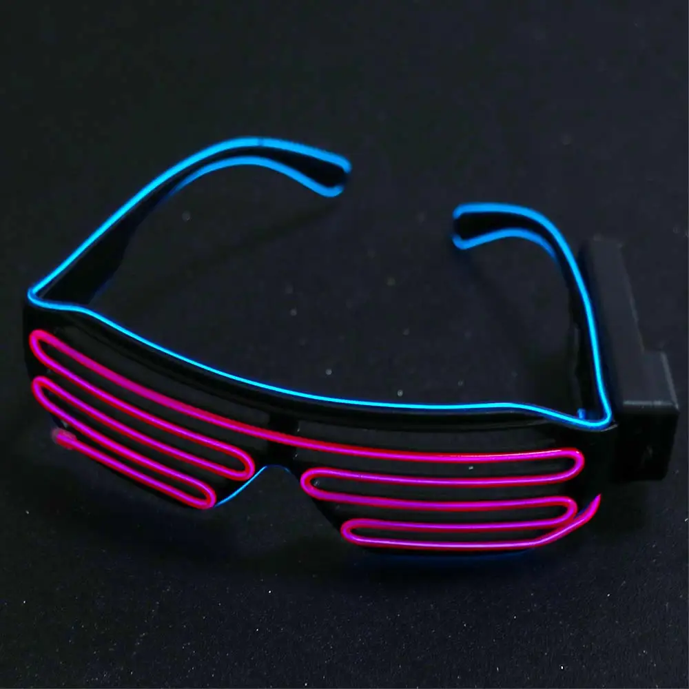 Wireless LED Glowing Glasses Double Colors Cool Neon Glasses Glow-in-the-dark Colorful Fluorescent Glasses Carnival Party
