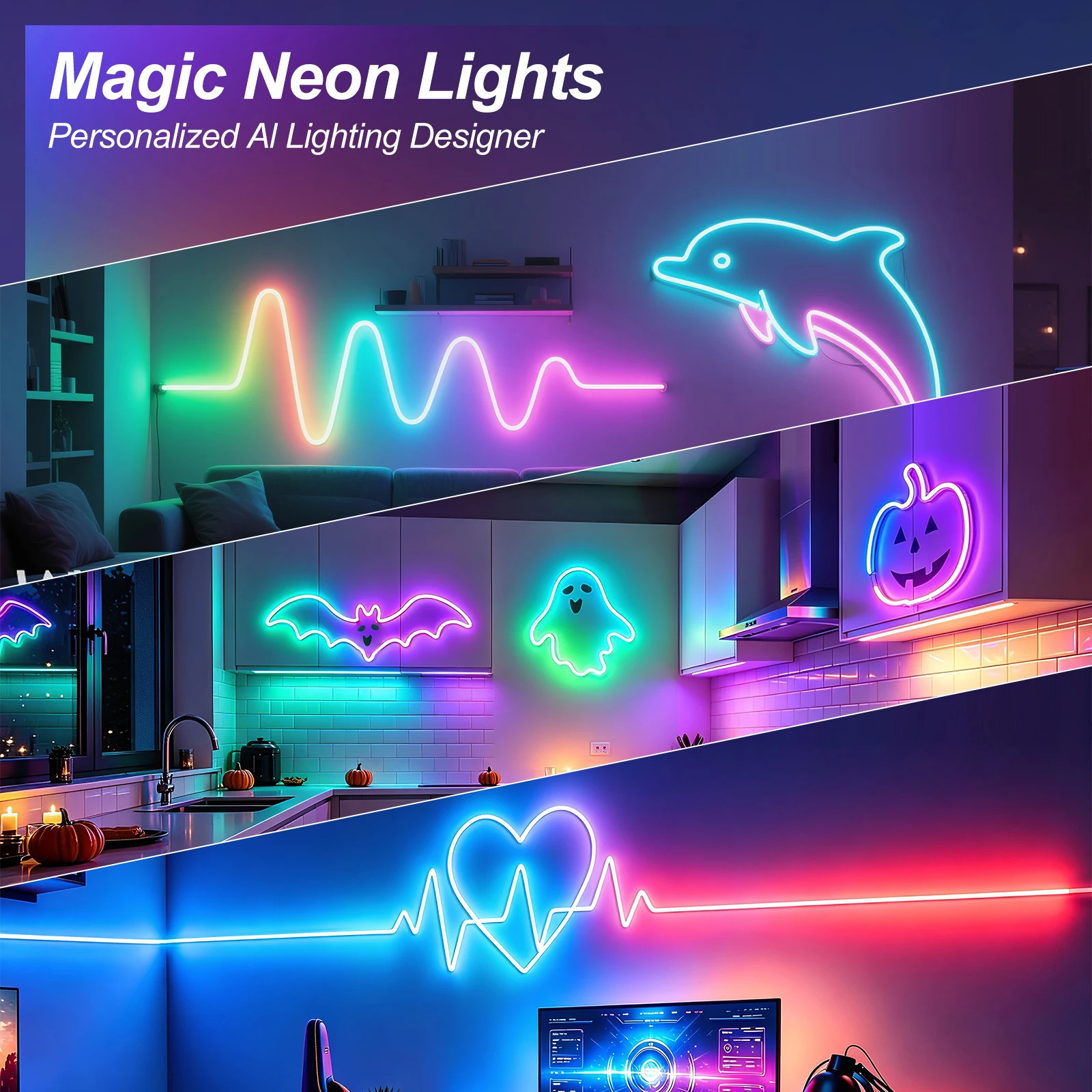 5V USB Smart RGBIC Neon LED Strip 5M/Roll APP Remote Control WS2812B Addressable Flexible Silicon Tape Game Home Party Deocor
