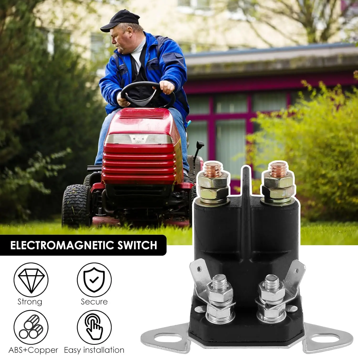 

Starter Solenoid Relay 117-1197 12V Solenoid for BRIGGS STRATTON ARIENS HUSQVARNA GRAVELY SNAPPERKEES Lawn Mower Accessories