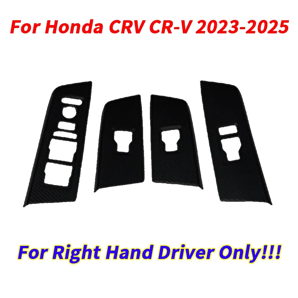 

RHD Bright black Car Window Switch Panel Cover Trim For Honda CRV CR-V 2023-2025