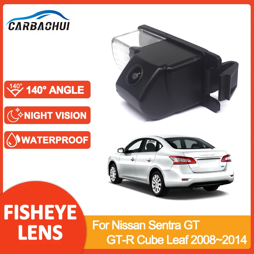 1080P HD wide degreeNight Vision License Plate Light Rear View Camera For Nissan Sentra GT GT-R Cube Leaf 2008~2014