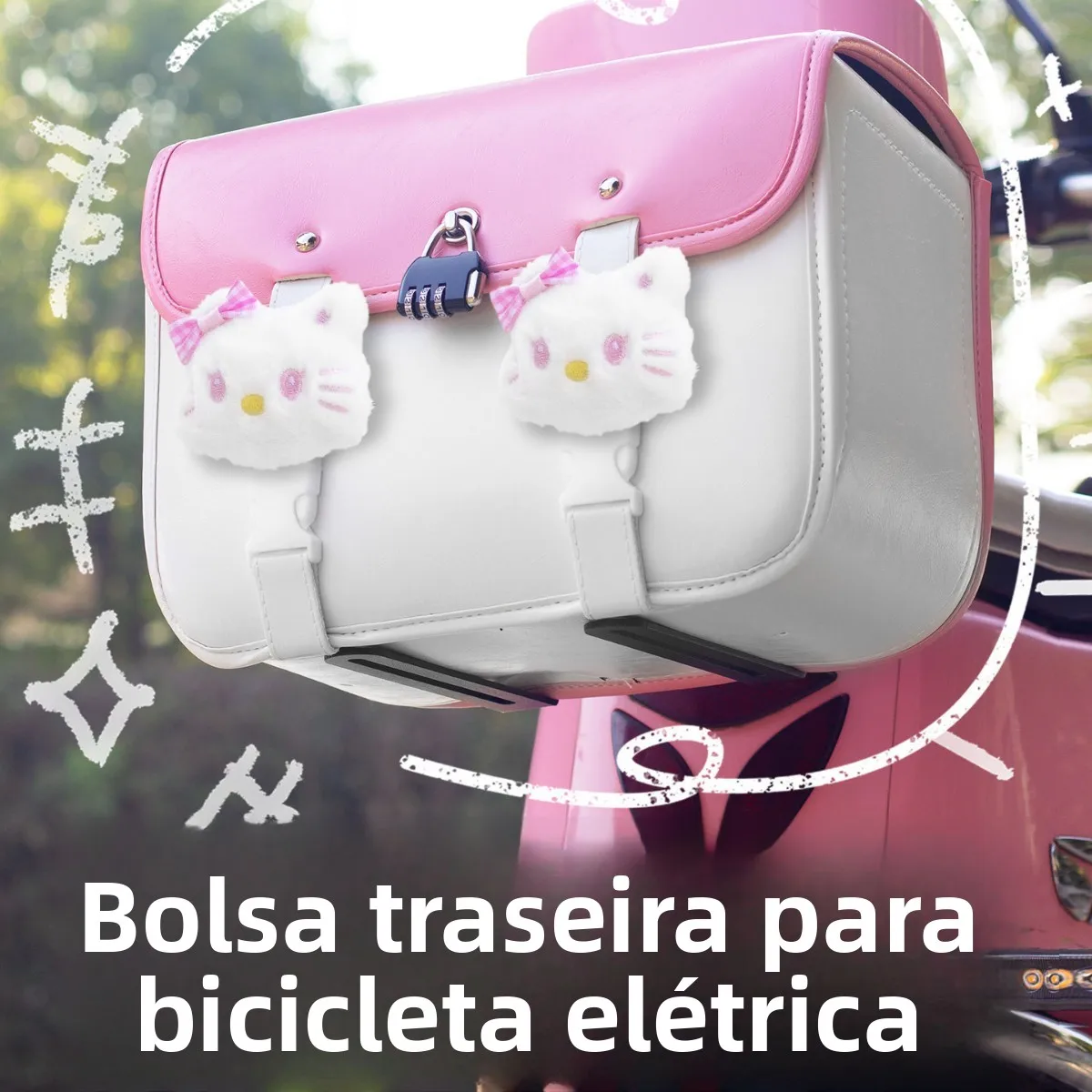 Bolsa de Armazenamento Universal para Porta-Malas de Veículos Elétricos, Cesto Traseiro para Bicicletas, Acessórios Duráveis ...