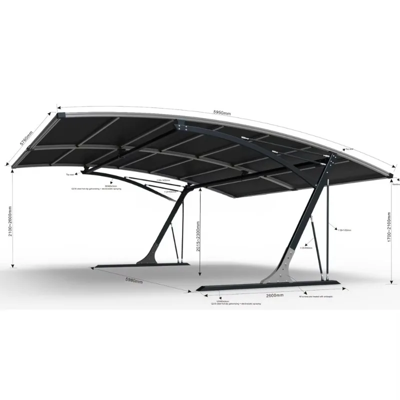 Unique professional outdoor windproof double carport