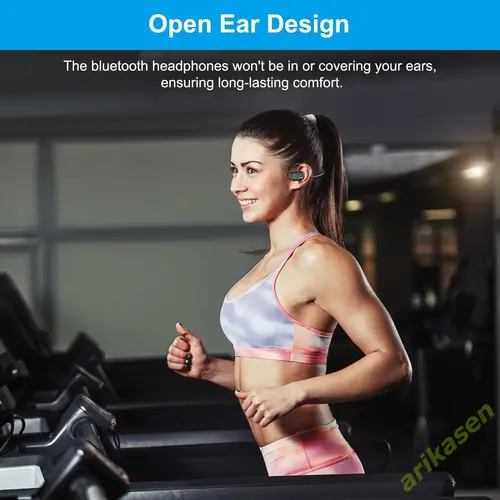 Imagen 2 del producto Auriculares Bluetooth con micrófono Boom Cancelación de ruido Llamada manos libres Auriculares inalámbricos de oído abierto Botón de silencio para conductores Gimnasio