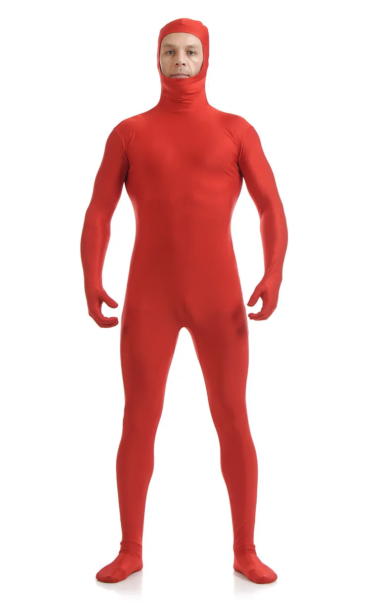 Spandex Adult Bodysuit Costumes for Halloween Cosplay Full Body Zentai Suit Nylon Open Face Second Skin Tight Clothes Jumpsuits