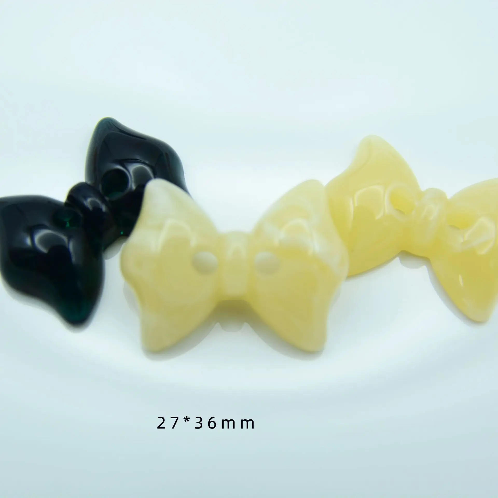 5 PCS 27 * 36mm Double Hole Jelly Colored Large Bow Bead    DIY Charm Making Hair Accessories Necklace Bracelet Accessories