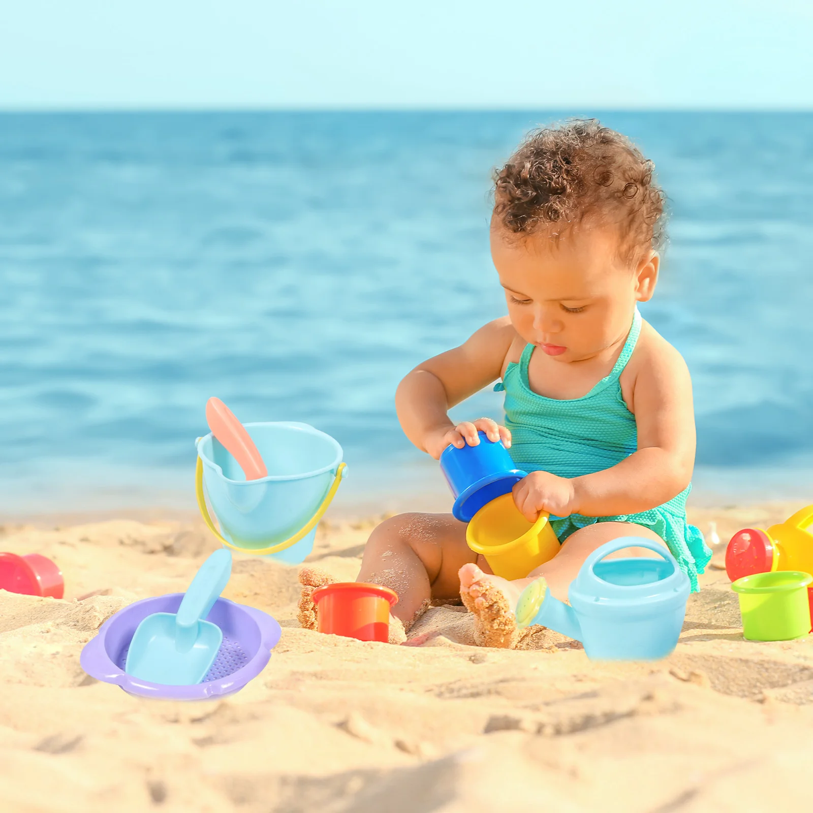 Engrossar brinquedo de praia ao ar livre criança homens e mulheres brinquedos balde para meninos infantis crianças de plástico