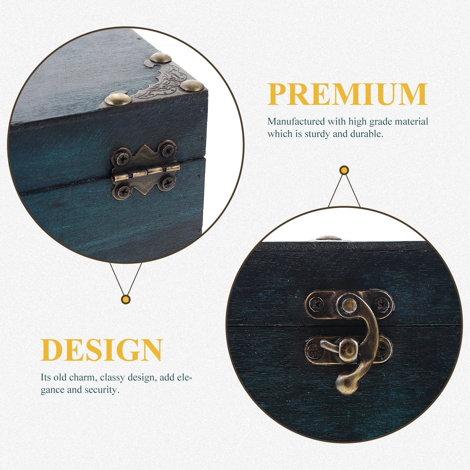 

Wood Jewelry Box Lightweight Portable Plywood Alloy Compact Size Bracelets Earrings Storage ganizer Retro Style Decorative