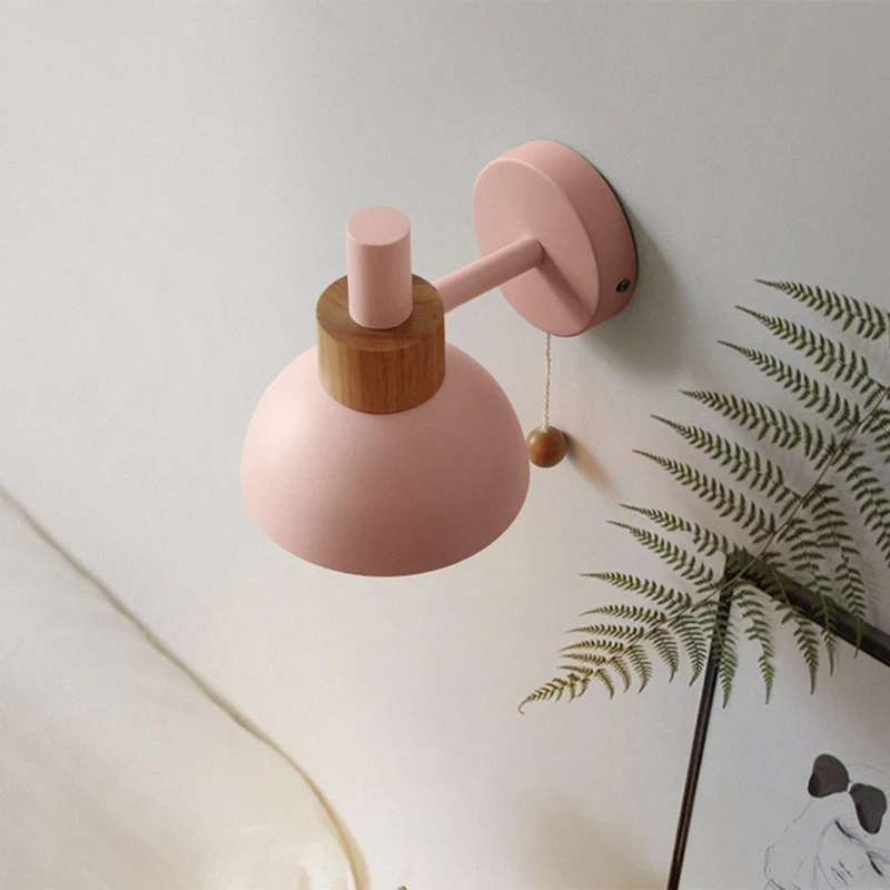 مصباح حائط LED مع مفتاح ، مصابيح شمعدان خشبي ، إضاءة داخلية ، ديكور منزلي ، جانب السرير ، غرفة نوم ، غرفة معيشة ، مصباح ، جديد