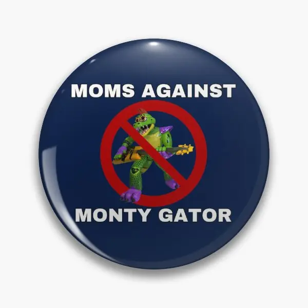 Moms Against Monty Gator  Soft Button Pin Jewelry Creative Fashion Women Cartoon Hat Funny Decor Brooch Collar Badge Lapel Pin