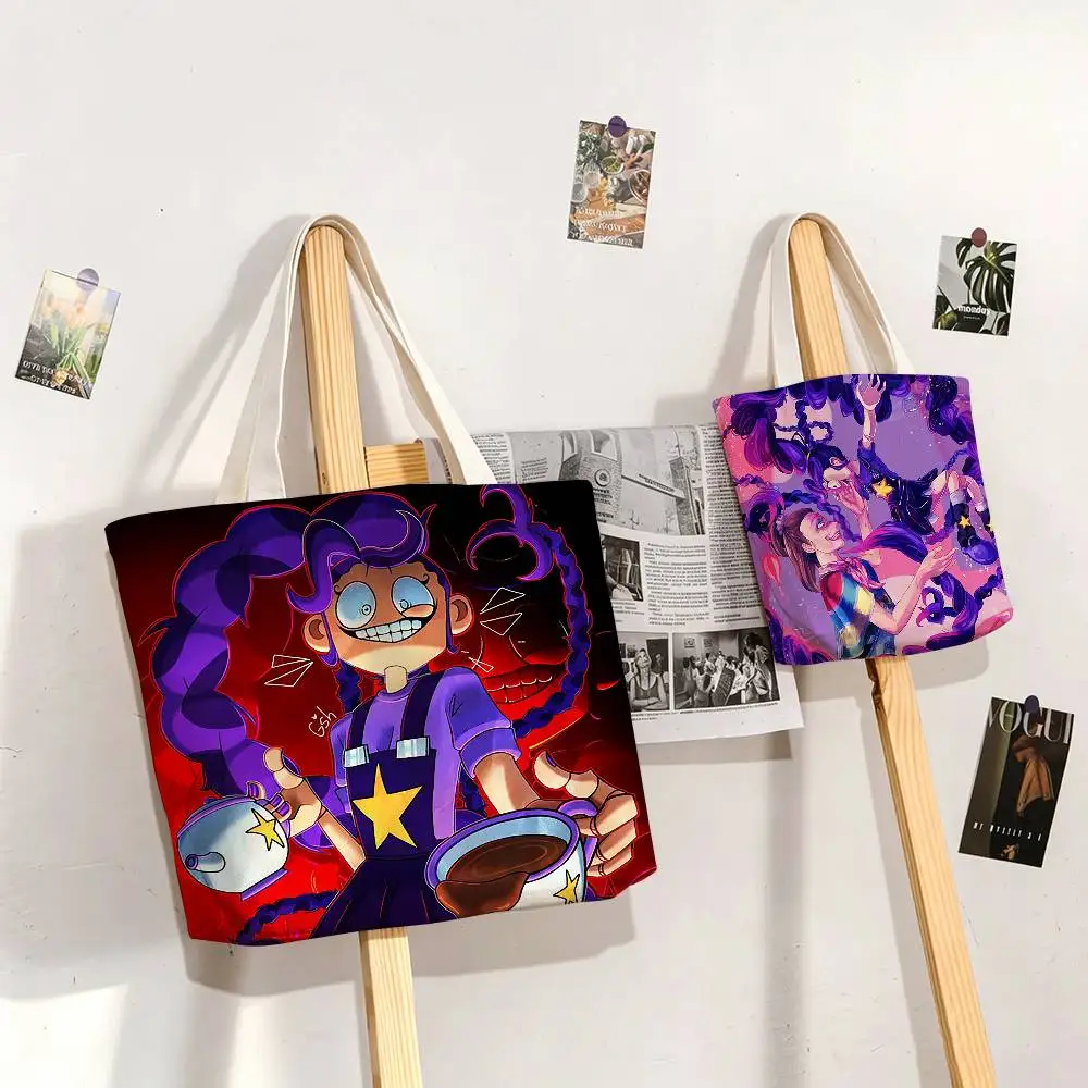 L-Lily Game L-Lovebraids-es Printed Canvas Tote Bag Shoulder Bag Commuter Mommy Shopping Bag