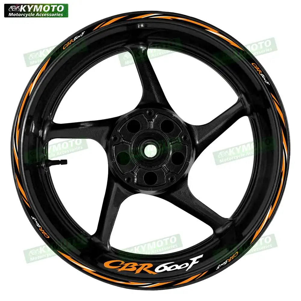 لهوندا CBR600F CBR 600F عجلات أمامية وخلفية عاكسة للدراجة النارية 17 بوصة ملصقات محور المشارب هدية اكسسوارات الشارات #4