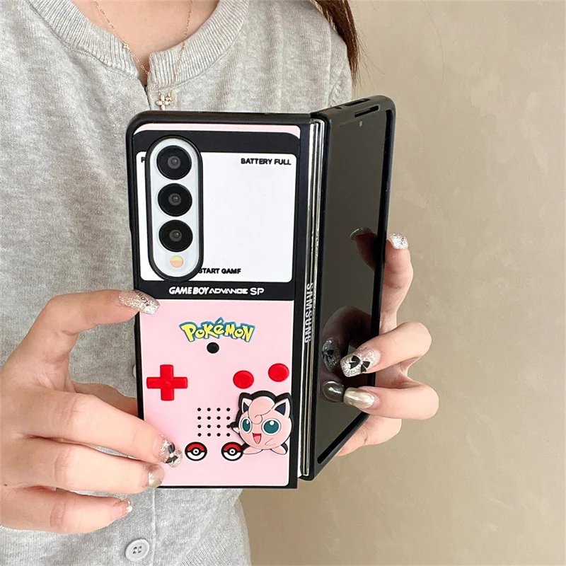 اليابان أنيمي P-البوكيمون Gengar Jigglypuff جراب هاتف لسامسونج Z Flip 6 zflip4 zflip5 Z أضعاف 3 4 5 zfold4 zflip6 غطاء وقائي
