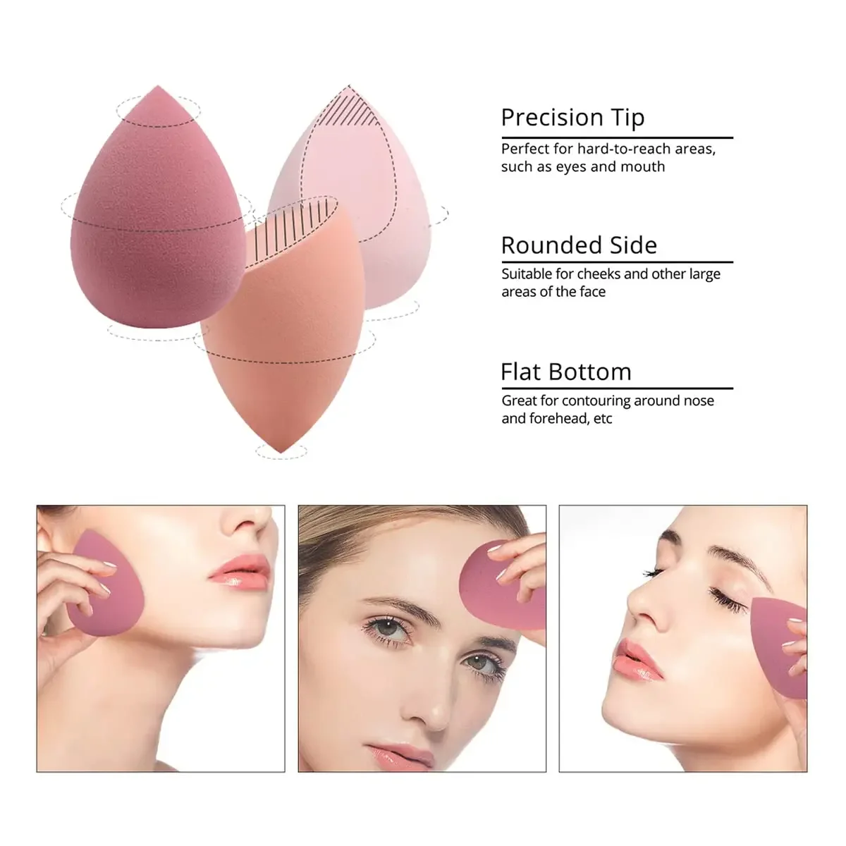 Make-up-Schwamm, Puderquaste, trocken und nass, kombiniert, Beauty Foundation Tools, kosmetischer Ball, Puderquaste, abgeschrägter Schnitt, Make-up-Schwamm