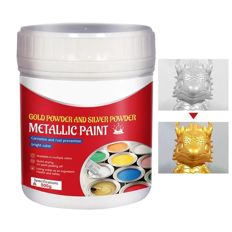 Gold Metal Paint 500ml Gold Wood Paint Gold Foil Paint For Art Gold Woodcraft Paint Liquid Gold Paint For Art Painting