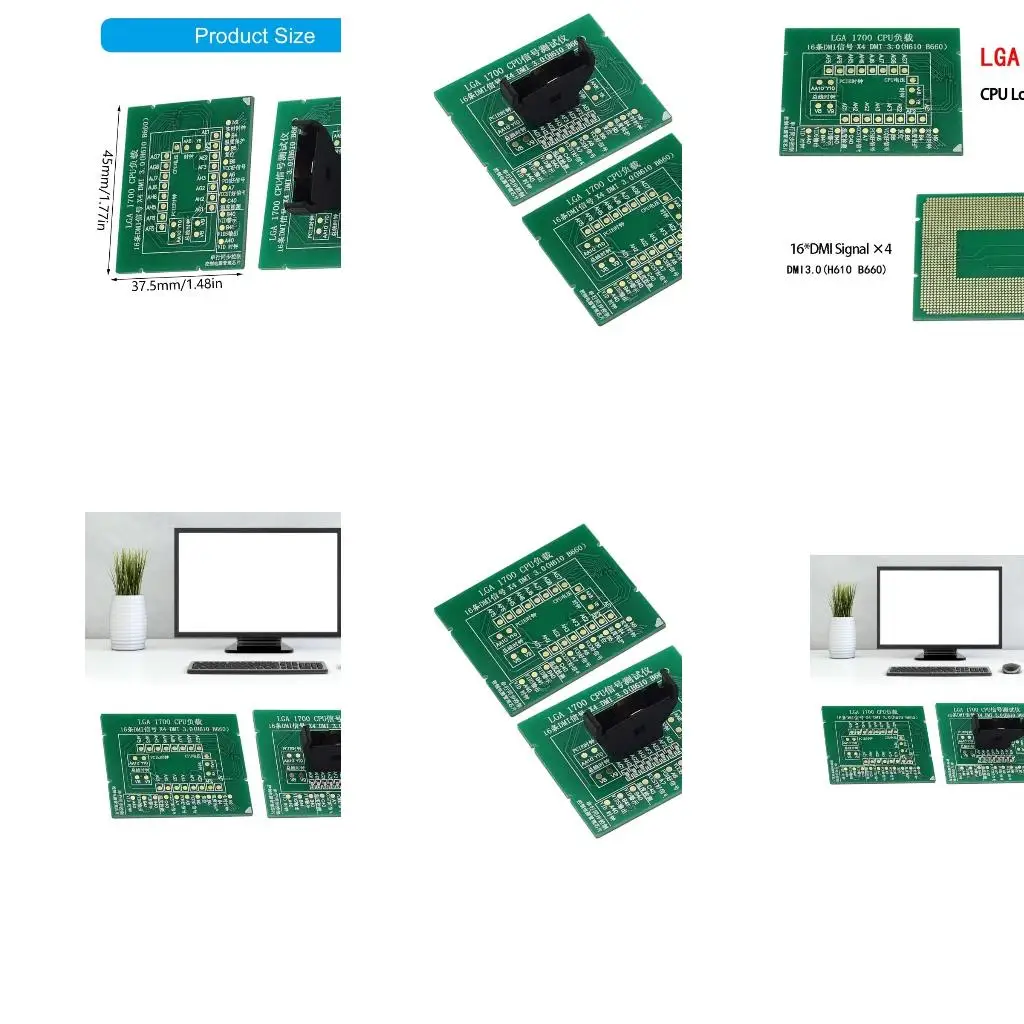 

LGA 1700 CPU Socket Tester Dummy Load Fake Load DMI3.0 H610 B660 With LED For Motherboards Data Transmission A4WF