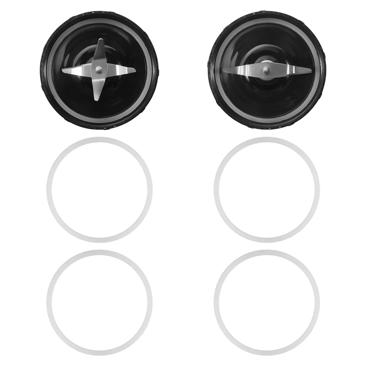 Replacement Cross and Flat Blades - Replacement Parts with Extra 4 Gaskets for 250W Blender Juicer Mixer