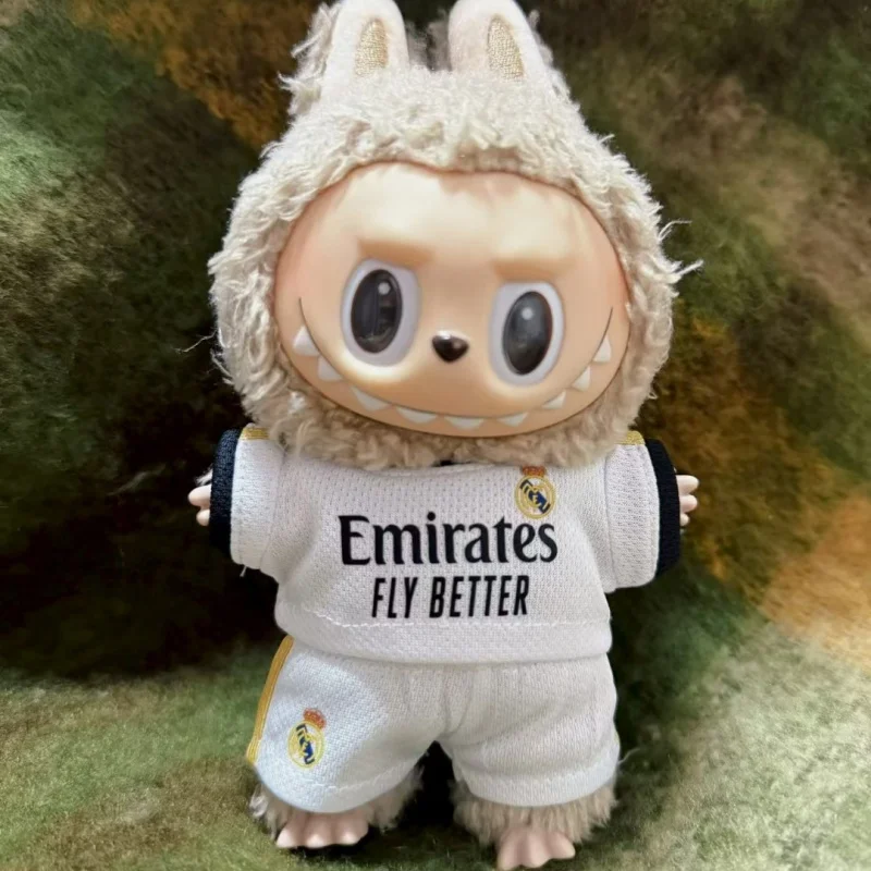 Pakaian Labubu Baru 2025 V1 V2 V3 Jersey Sepak Bola Basket Aksesoris Pakaian Boneka 15-17cm Boneka Plush Universal (Tanpa Boneka)