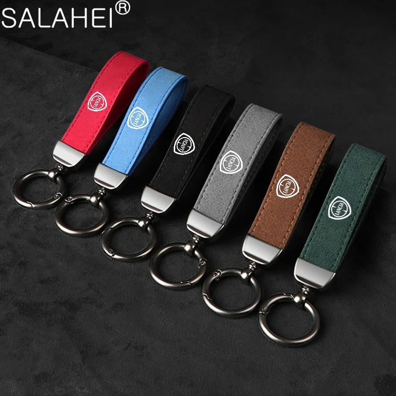 Metal Car Styling Fashion Suede Keychain Breloki 4s Prezenty Dla LANCIA Delta Ypsilon Lybra Musa Kappa Voyage Akcesoria Samochodowe